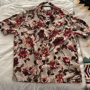 Abercrombie and Fitch Summer Linen Blend Short Sleeve Shirt - medium